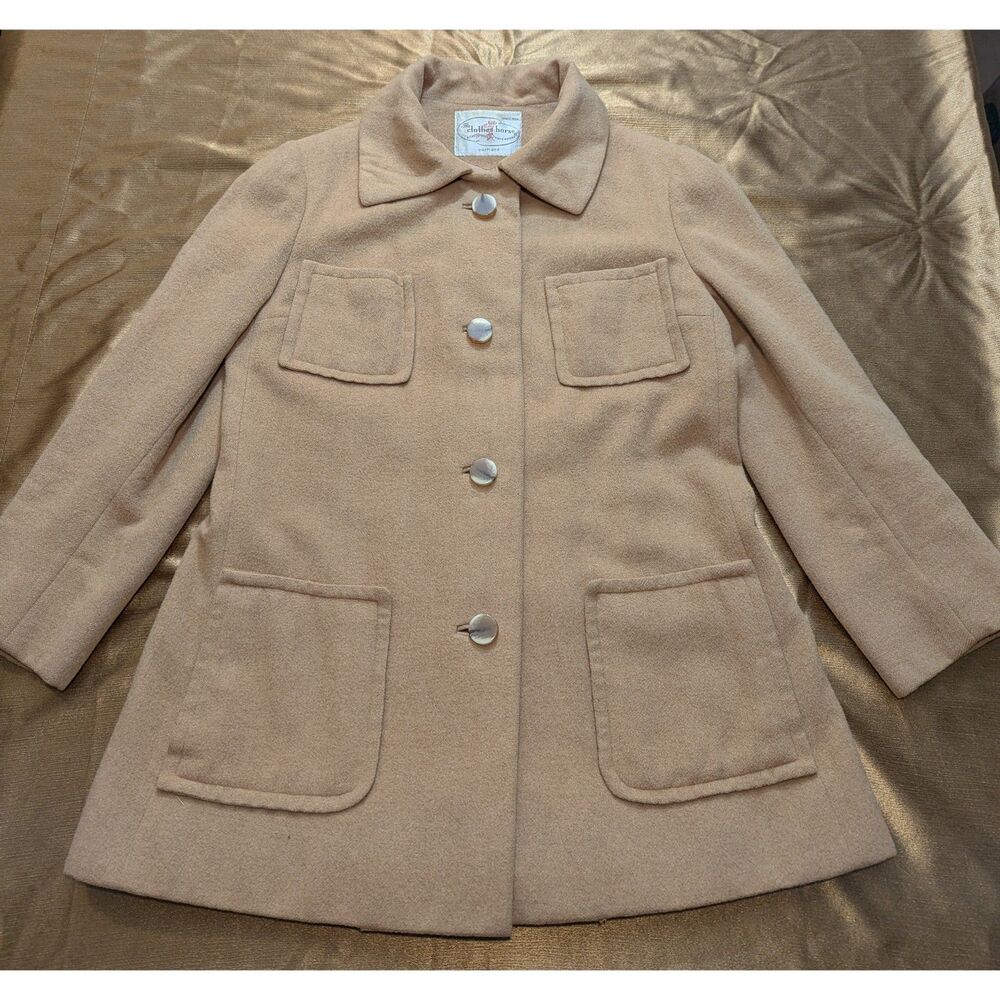 1960s The Clothes Horse Portland 100% Camel Hair Car Coat, Union Made USA, S/M